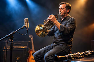 record authentic live brass music, french horn and clarinet for country songs