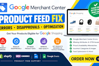 fix and optimize product feed google merchant center, fix product feed errors