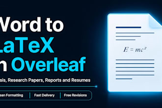 convert your word or PDF document to latex in overleaf