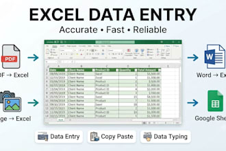 do excel data entry and convert PDF or image to excel
