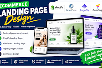 design ecommerce landing page with wordpress pagefly gempages shopify