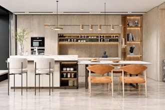 cabinets 3d model interior dining tables, kitchen, rendering 3d cad modeling