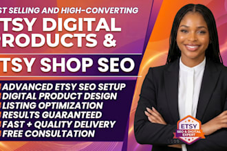 create etsy digital products, etsy shop set up, etsy seo, etsy digital products