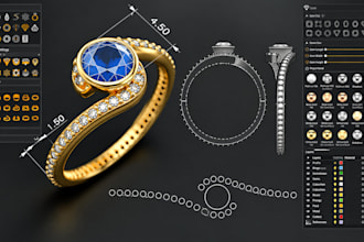 create photorealistic 3d jewelry rendering and cad product visualization