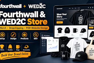 setup fourthwall wed2c store fourth wall merch dropshipping pod website design