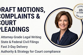 draft court pleadings and court ready legal documents