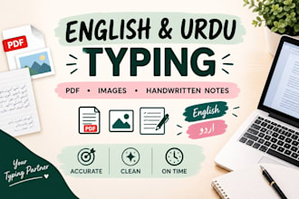 type english or urdu from images, PDF, or handwritten notes