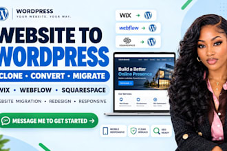 clone convert or migrate wix webflow squarespace to wordpress