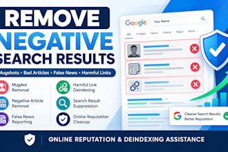 remove mugshots, suppress negative articles, deindex harmful google links