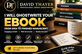 ghostwrite fiction and nonfiction book as ghostwriter, ebook ghostwriter