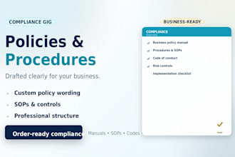 draft compliance policies and procedures for your business