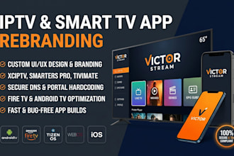 rebrand xciptv, tivimate, white label player app with admin panel and logo