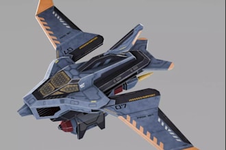 create custom game ready spaceship model for unreal engine and unity