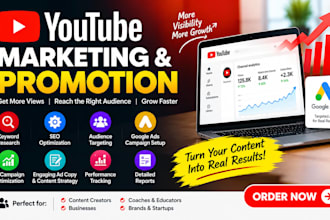 promote your youtube channel with SEO, marketing and google