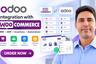 do odoo integration with woocommerce, odoo CRM and erp, inventory and automation