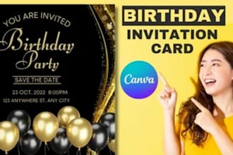 do canva birthday invitation kids invite editable template digital invitation