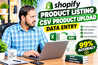 do shopify product listing with CSV product uploa