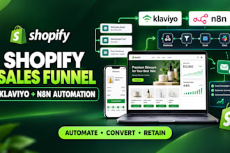 design a shopify sales funnel with automated klaviyo n8n email workflows