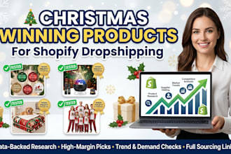 research christmas winning products for shopify dropshipping stores