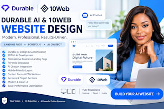 design durable ai website business landing page 10web portfolio ai chatbot