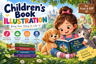 illustrate your children storybook for print or KDP
