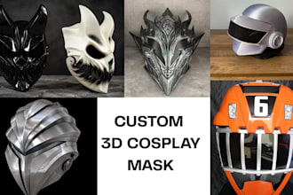 design custom 3d cosplay helmet mask stl for 3d printing
