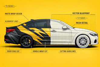 prepare vehicle wrap design vehicle wrap template print ready artwork shop