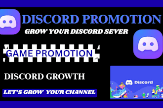 promote your discord server to my huge audience and growth to gain real member