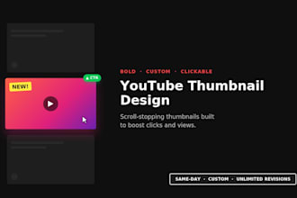 design premium professional and viral youtube thumbnails