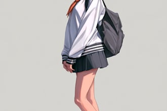 draw custom anime character illustration and anime art