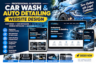 design car wash, auto body car detailing auto repair website, car wash fb ads