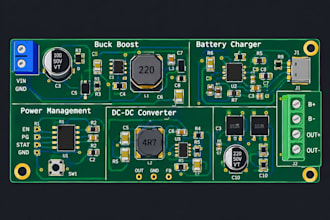 design buck boost, battery charger, power management and dc dc converter pcb