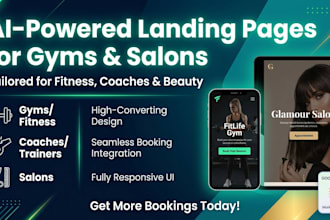 design fitness, gym, salon landing page using google ai studio