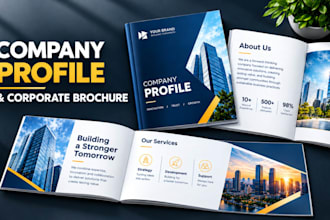 design a premium company profile, corporate brochure and business booklet