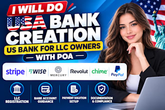 do USA bank creation account for your llc, us bank, mercury wise slash