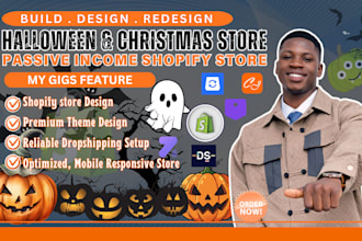 do halloween store design or christmas shopify store design