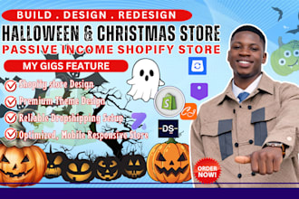 do halloween store design or christmas shopify store design