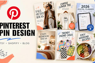 design pinterest pins for etsy, shopify or blog traffic