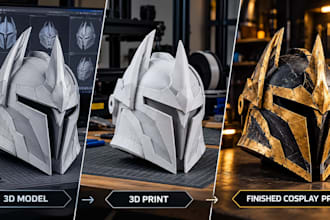 custom 3d cosplay armor, helmets, props and 3d models