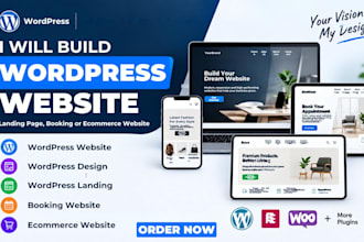 build wordpress website, landing page, booking or ecommerce website