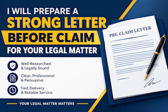 prepare a strong letter before claim for your legal matter