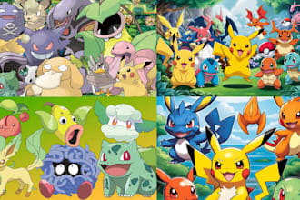 draw custom pokemon or fakemon, and pokemon trainer anime