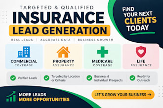 provide insurance leads for commercial, property, medicare and life coverage