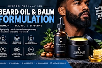 formulate custom beard oil, beard balm and men grooming products