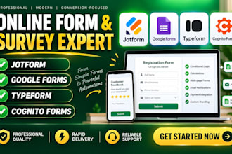 create jotform, google form, typeform and cognito surveys