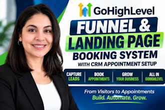 gohighlevel sales funnel landing page booking system with CRM appointment setup