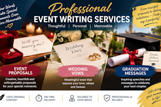 write a proposal speech, wedding vows, graduation speech,