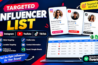 research instagram youtube and tiktok influencers