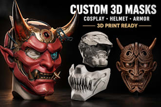 sculpt 3d mask model 3d cosplay 3d helmet armour 3d halloween design 3d printing