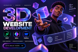 create a 3d animated website with gsap, spline or webflow
